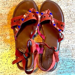 Tom’s Lexie Rooibos Tea Suede Beaded Sandals Size 8